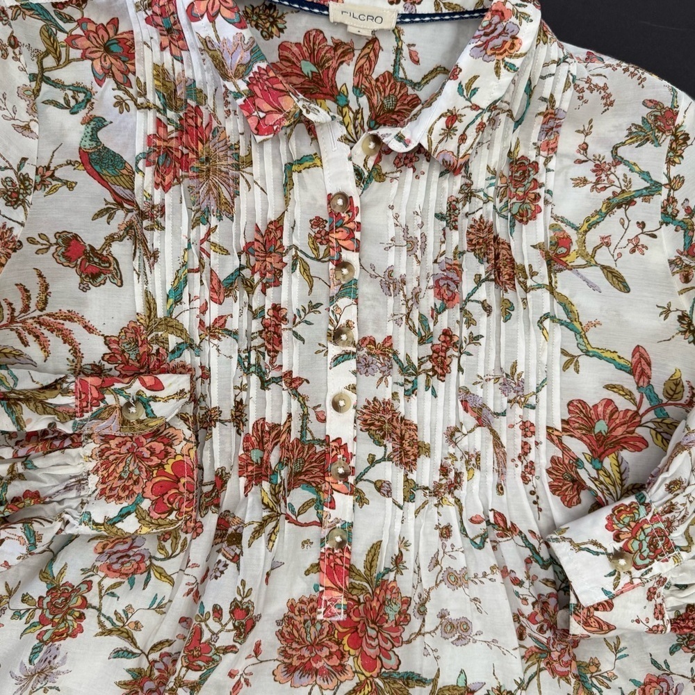 Pilcro Anthropologie Floral Button Down Blouse, Size Medium - Picture 7 of 11